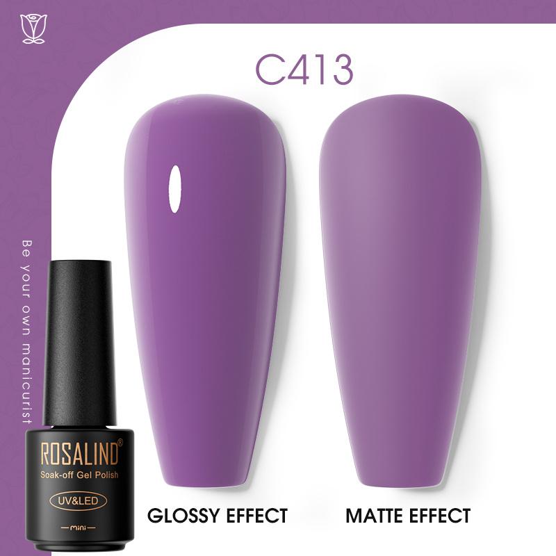 ROSALIND Красочный гель-лак для ногтей, блестящий гибридный лак, полуперманентный лак для ногтей, матовый верхний базовый слой, гель-лак для ногтей
