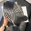 Black and White Gradual Change Scarf Women's Autumn and Winter New Cold Imitation Cashmere Versatile Warm Scarf Shawl