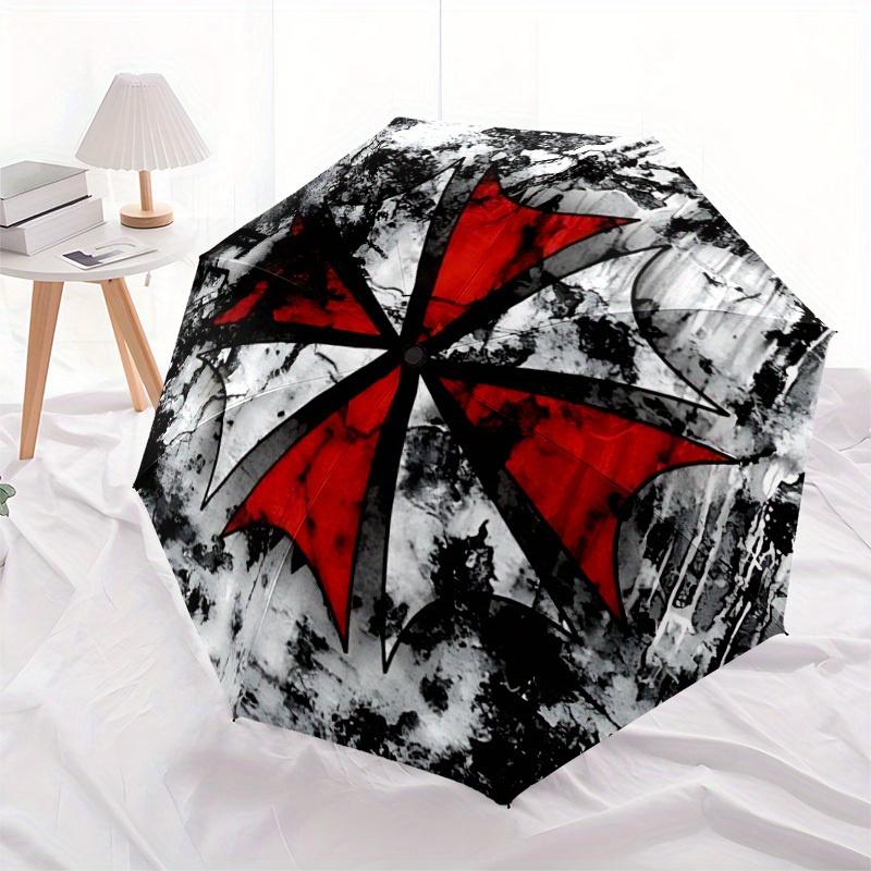 1pc Red Cross Symbol Automatic Opening/closing umbrella, Compact Travel Umbrella - - Festive Accessory, Sturdy Ribs yy250807068