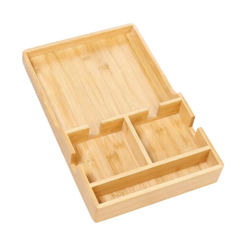 Natural Wooden Food Serving Tray Designed for Sofa Seam Organization and Easy Transportation for Family Gatherings
