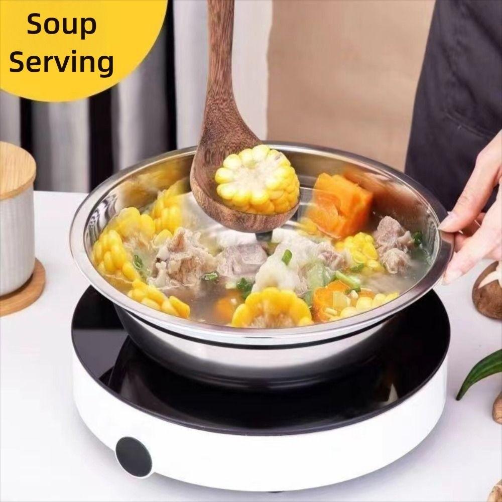 New Round Stainless Steel Bowls Thicken Multiple Sizes Prep Bowls Vegetable Bowl