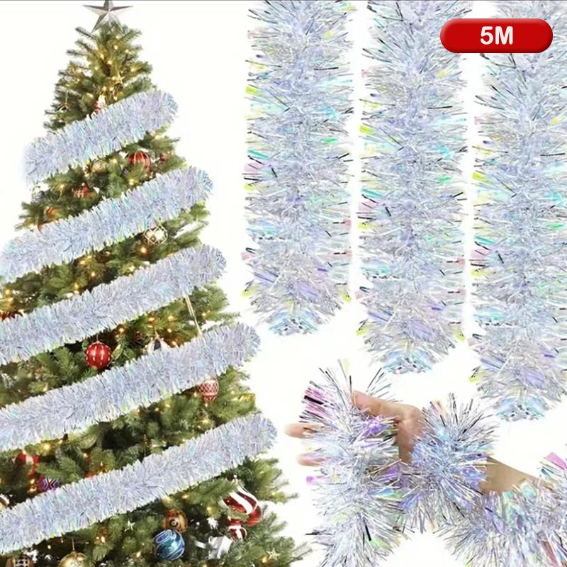 2/5/10 м Сделай сам Рождественские украшения Полоска Разноцветные полоски Венок Рождественская блестящая гирлянда Мишура Лента