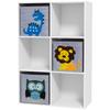 Kids Toy Box with Three Non-Woven Fabric Drawers, 61.8 x 29.9 x 91.5cm - White