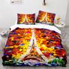 Париж Эйфелева башня тематический комплект пододеяльников для пар городской пейзаж покрывало романтическое полиэстеровое покрывало розовый цветочный король
