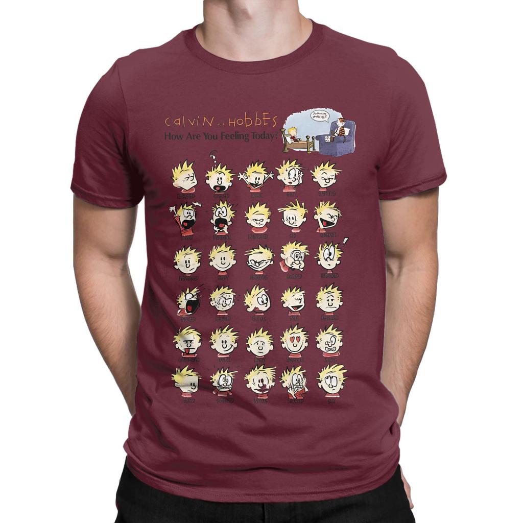 Calvin And Hobbes Feeling Chart Funny 100 Cotton Tshirt Calvin Tees Tops For Unisex