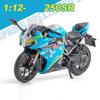 1/12 Сплав Литой Под Давлением Cfmoto 250SR Гоночный Мотоцикл Модель Автомобиля Игрушки Резиновые Шины Свет Звук Мотоцикл Транспортное Средство для Детей Подарки