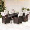 VidaXL 7-piece Garden Dining Set and Cushions Brown Rattan, Outdoor Dining Set 3276773