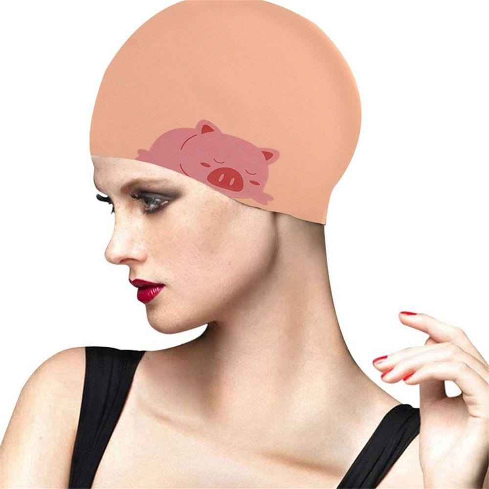 Girls Ears Protect Thickened Elastic Silicone Swimming Hat Swim Pool Cap Diving Hat Swimming Cap