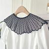 Pearls Fake Collar Embroidered Lace Shawl Casual Clothes Accessories  Women Ladies