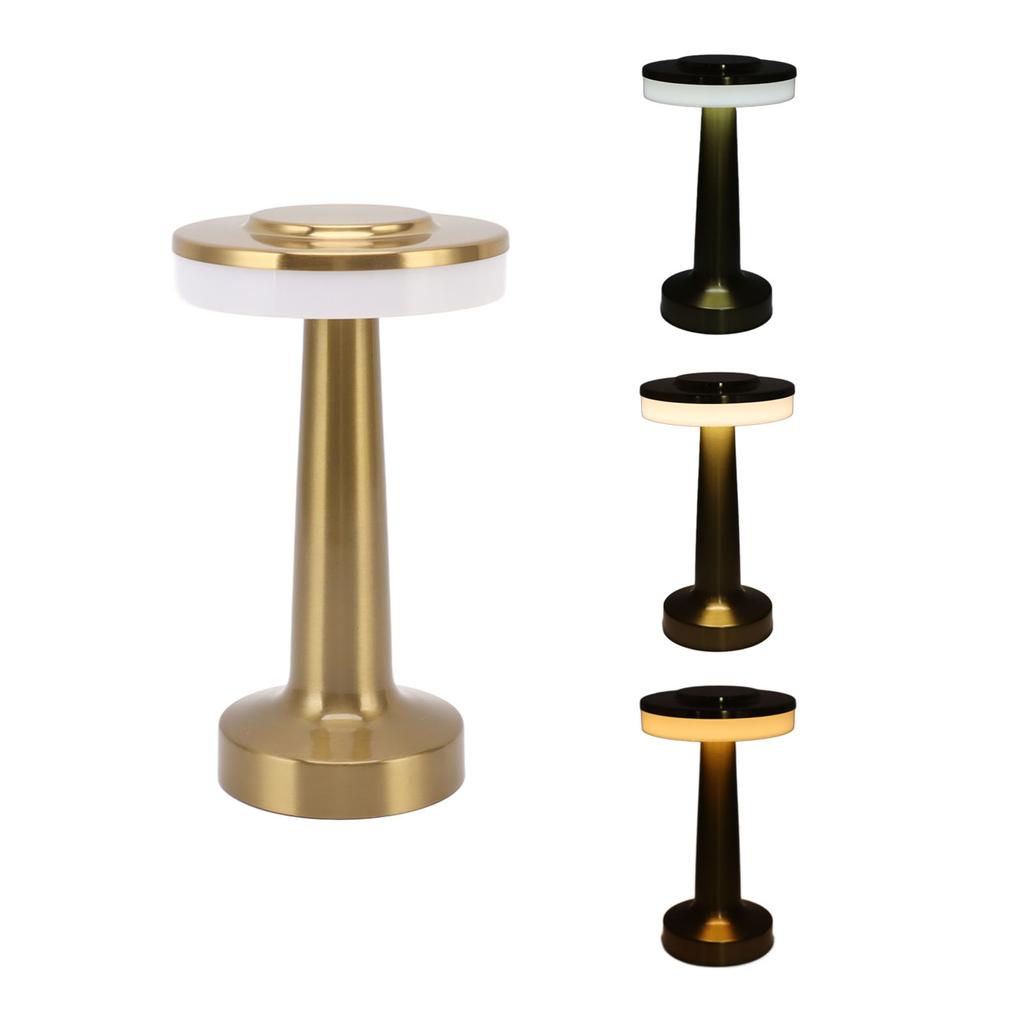 Vintage Metal Desk Lamp USB Rechargeable Touch Table Lamp Bedside Night Light for Bar KTV Hotel