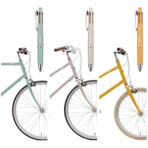 Шариковая ручка Mitsubishi Pencil и Jetstream tokyobike×JETSTREAM [механическая и 4-цветная ручка, черная, красная, синяя, зеленая] 0,5 [слоновая кость]