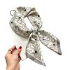 New white 71CM premium silk scarf women's neck protector scarf spring and autumn retro scarf shawl tied bag straight hair