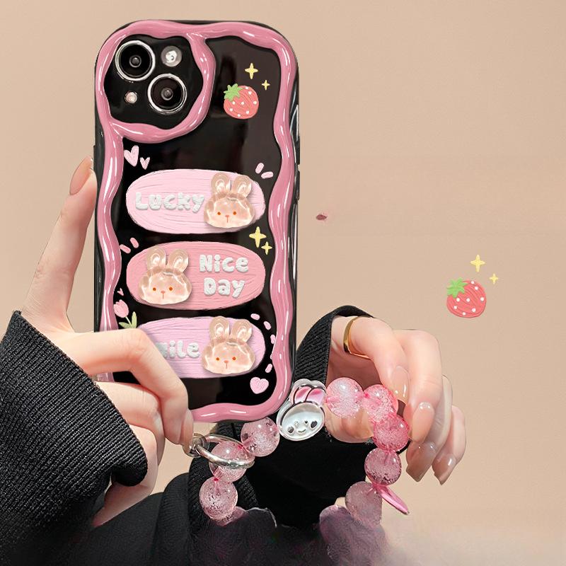 Подходит для Apple 14promax Чехол для мобильного телефона для девочек IPhone 13 Cute 11/12 Rabbit Doll Chain 7plus