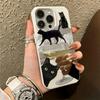 Ретро Черноволосый Кот Мультяшный Чехол Для Телефона Для Iphone 16 Pro 12 11 15 14 13 17 Pro Max Милый Чехол С Рисунком Животного