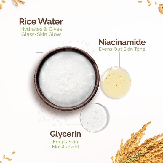 Mamaearth Крем для лица Rice Water Tone Up с рисовой водой и ниацинамидом для стеклянной кожи 50 г | Мгновенно осветляет | Корейский рис Tone Up