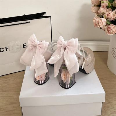 Летние туфли Мэри Джейн 2025 Женские туфли на высоком каблуке с ремешком на пряжке, вечерние туфли-лодочки, женские туфли с бантом, неглубокие туфли на массивном каблуке, обувь на платформе