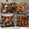 Christmas Printed Pillowcase Polyester Sofa Decorative Cushion New Santa Claus Pillowcase