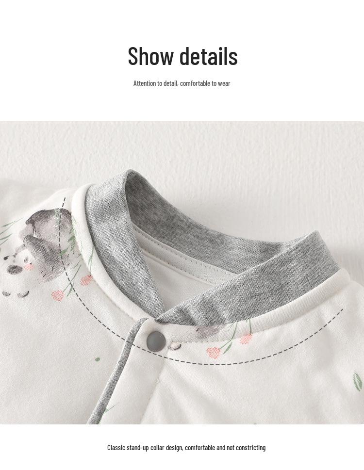 Детский стеганый теплый комплект: Хлопковая пижама с высокой талией и защитой живота для осени/зимы