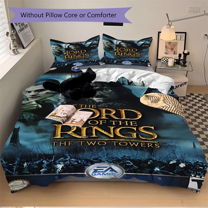 Lord Rings Two Towers Print 3Pcs Bedding Setduvet Cover With 2 Bedropillowcase Home Birthday Gift