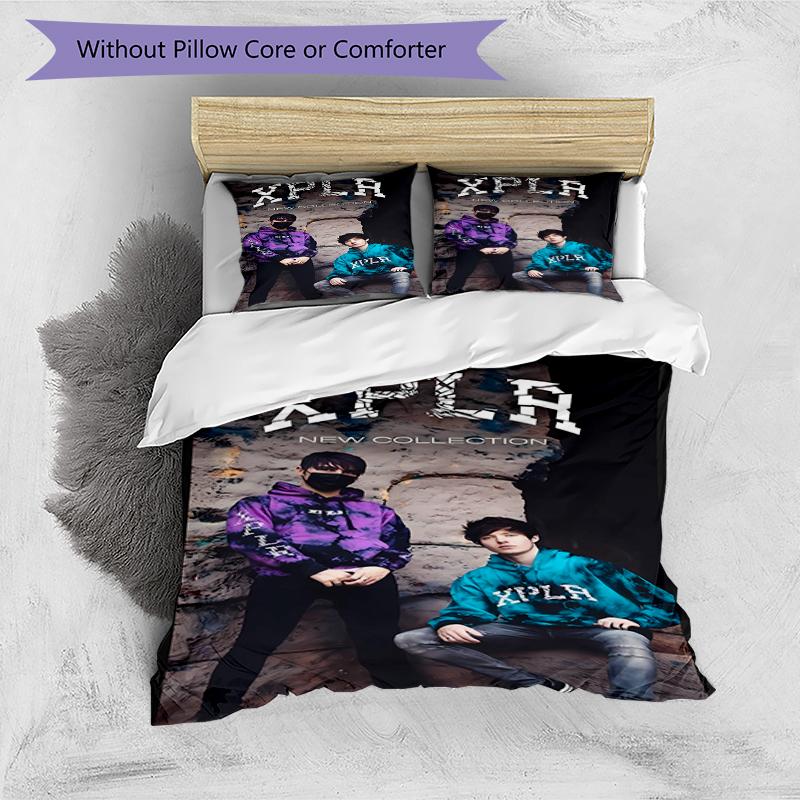 3pcs Sam and Colby pattern bedding set duvet cover set includes duvet cover &pillowcases, perfect all season bedroom decoration & gift