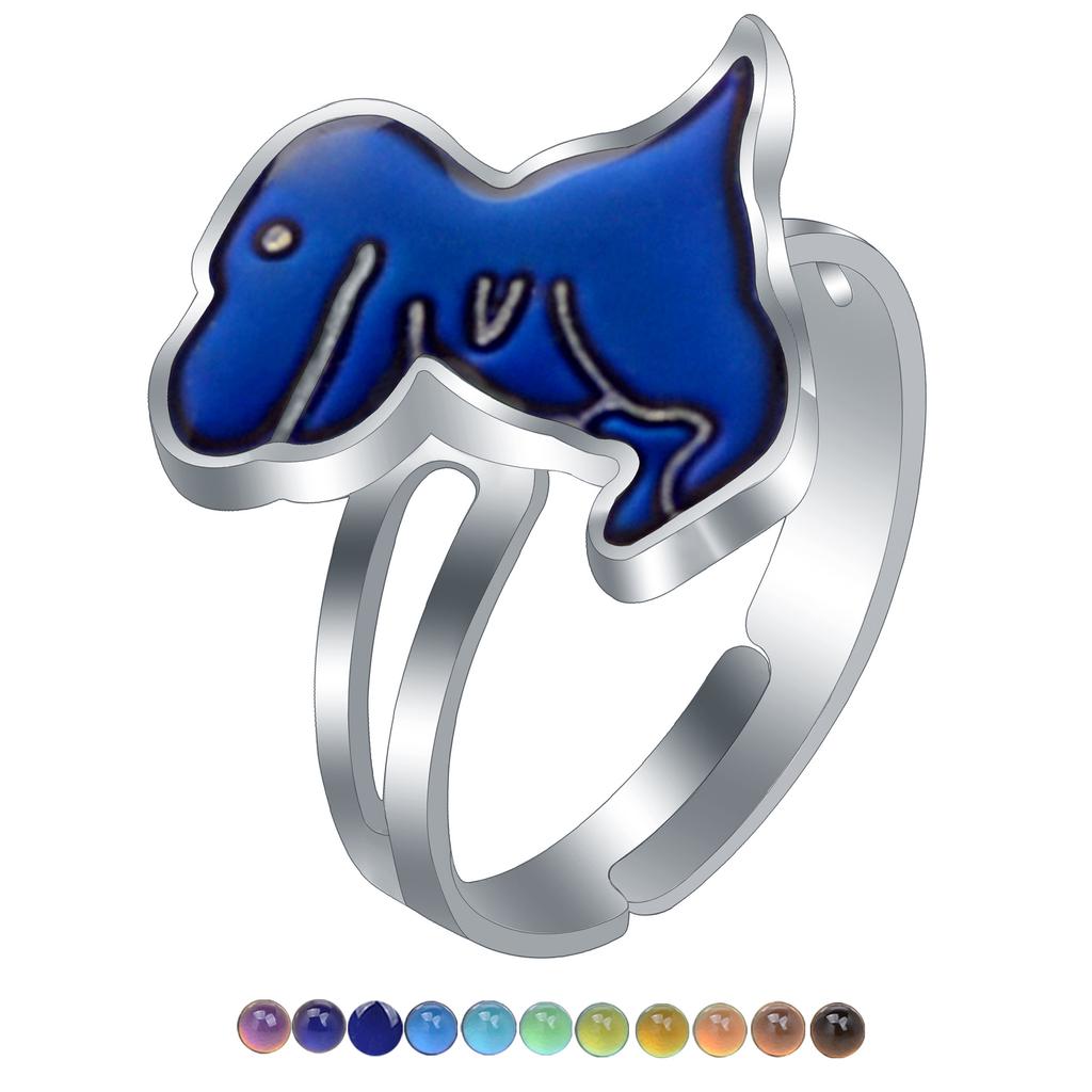 1Pcs Fashion Ring Simple Children's Princess Cartoon Cute Animal Temperature Change Ring