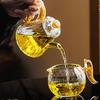 Crystal Glass Teapot Household High-grade Gold Foil Transparent Teapot Office Kung Fu Tea Set Living Room Table Decoration