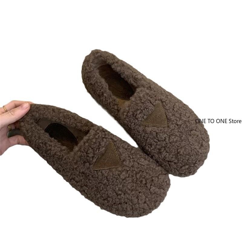 Туфли с круглым носком из овечьего меха, женские мокасины из меха ягненка, теплая зимняя обувь, женские мокасины из овечьей шерсти, туфли-лодочки из кудрявого меха, роскошный дизайнер