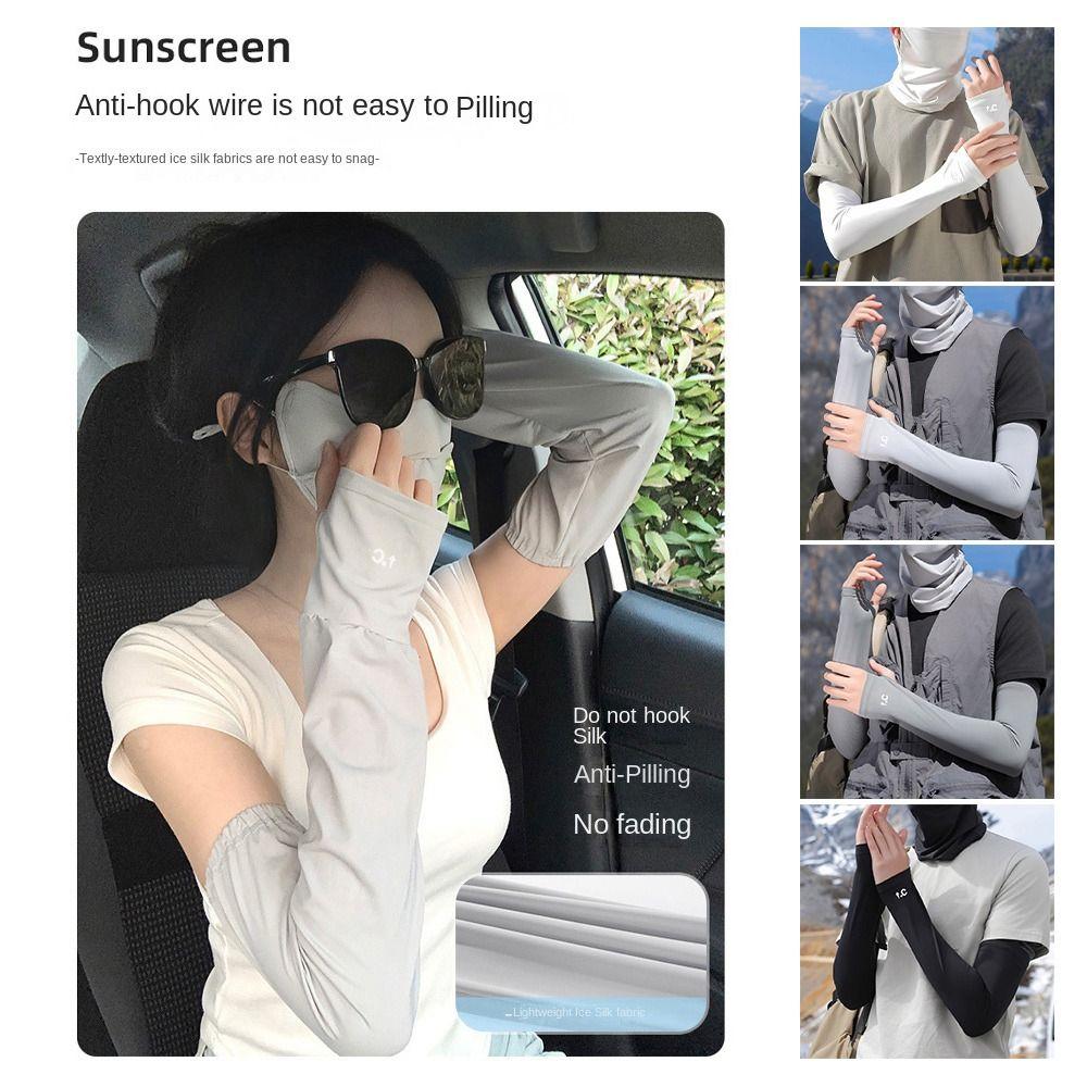 UPF 50+ Sun Arm Sleeves Breathable Arm Covers Summer Ice Silk Arm Sleeves Outdoor