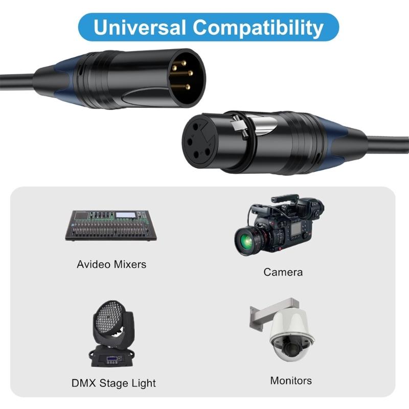 XLR Кабель Профессиональный XLR 4-контактный на двойной 3-контактный XLR Разветвитель Кабель Для Студийной Записи И Живых Выступлений 50см