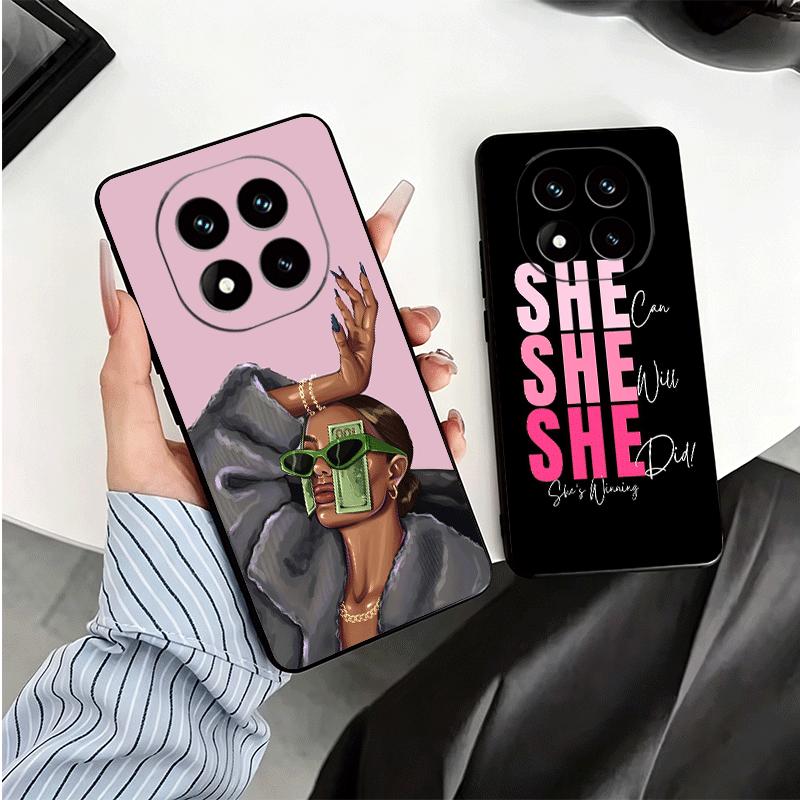 Girl Boss Lady Pink Soft Phone Case for Xiaomi Redmi Note 12 13 14 15 Pro Plus 11 12S 11S 11T 10 4G Black Cover Back Shell
