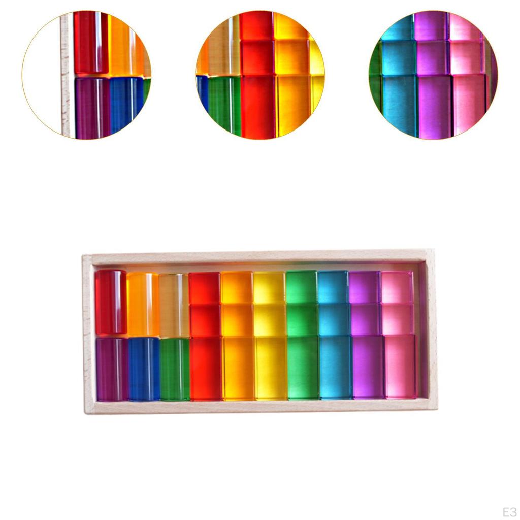 Акриловые кубики, складывающиеся в стопку, радужные кубики, идеальный подарок, набор радужных строительных блоков