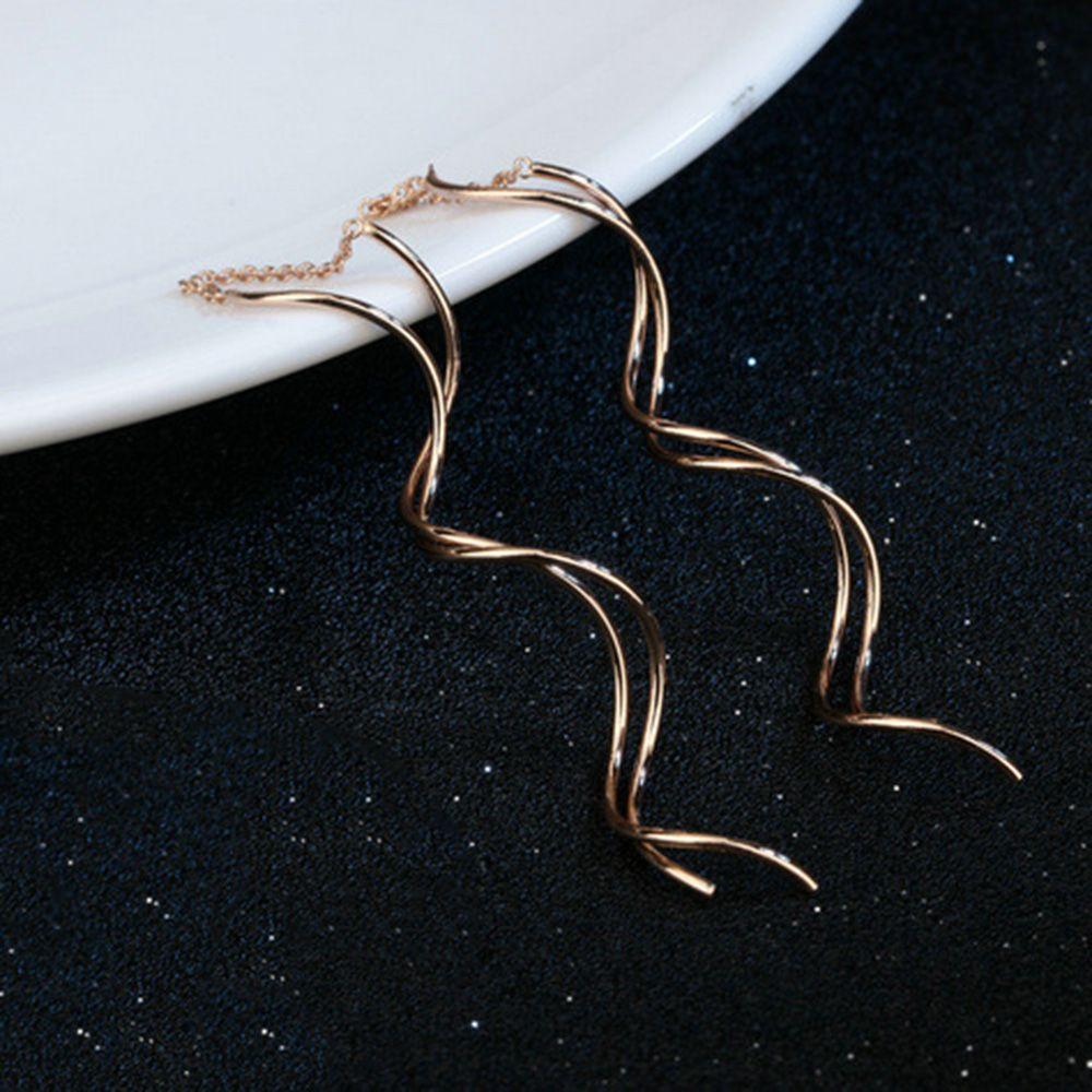 Women Drop/Dangle Fashion Accessories Twisted Long Line Ear Line Ear Studs Jewelry Drop Earrings