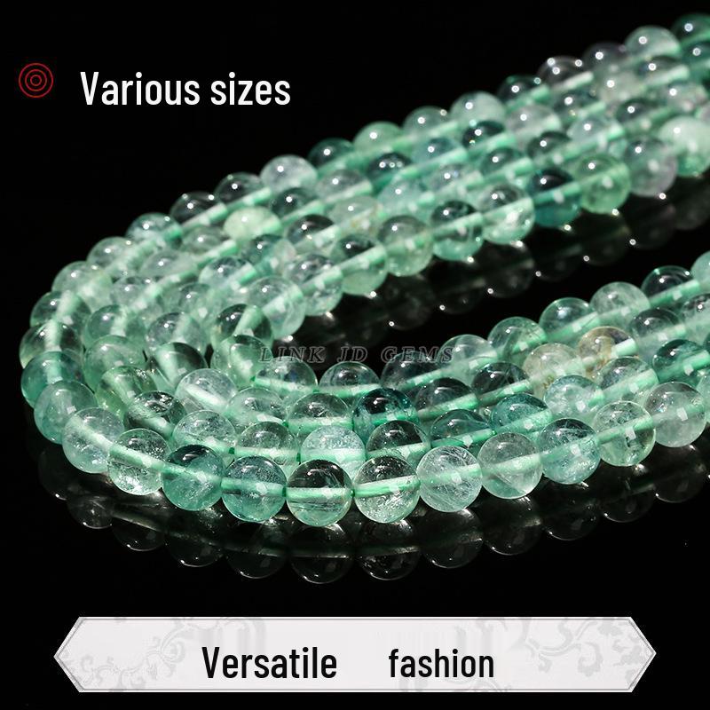 Jingde Jewelry Браслет из натурального зеленого флюорита с круглыми бусинами - Полуфабрикат, отдельные бусины для DIY ювелирных аксессуаров