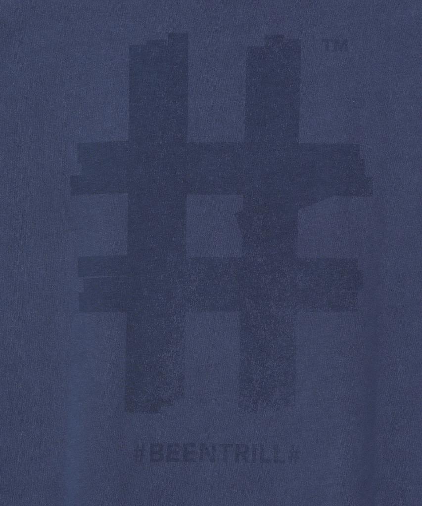 BEENTRILL Винтажная футболка с принтом-штампом и хэштегом, с коротким рукавом (военно-морской флот)