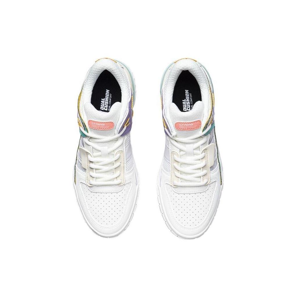 Кеды для скейтборда Li Ning Morning Glow Женские Низкие Снежный/Светло-Лотосовый Фиолетовый AGCR192-3