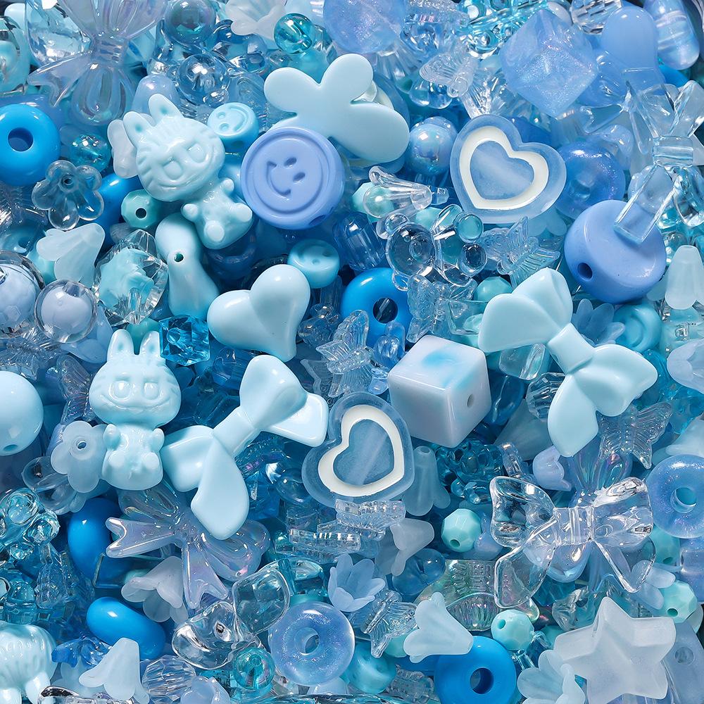 Acrylic 20g Mixed Bead Diy Mobile Phone Chain Accessories Hand-beaded Material Straight Hole Plastic Loose Bead Color Box