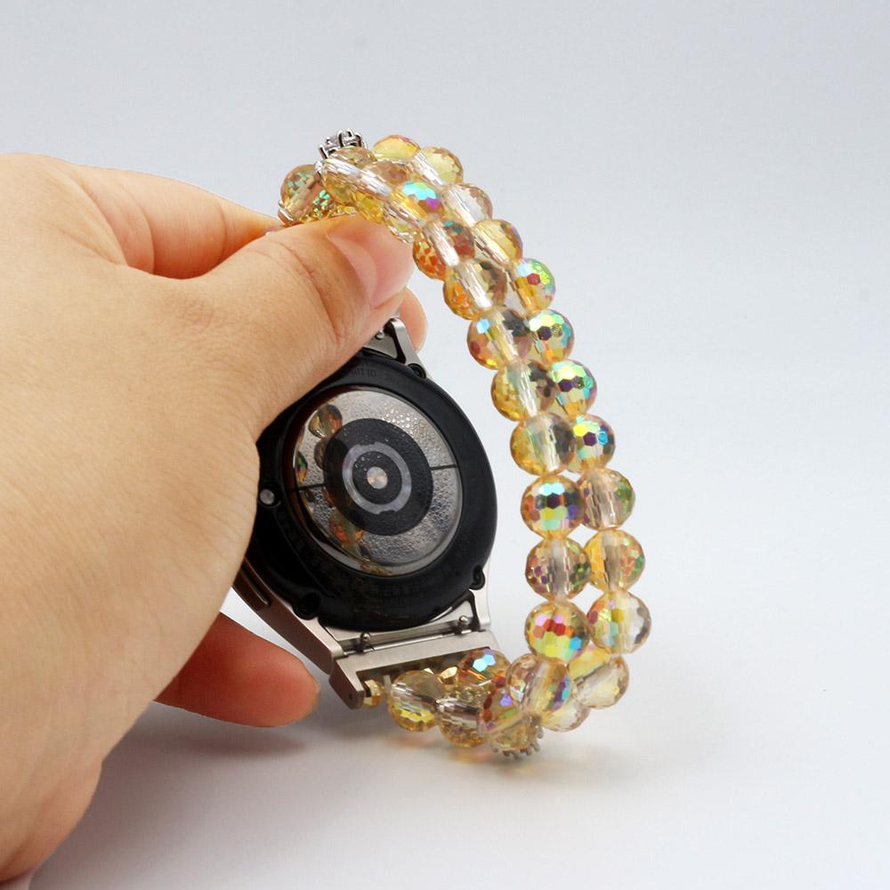 Dressy Bracelet for Samsung Galaxy Watch 6 Band / 4 Classic/ 5/ 5 Pro Strap Elastic Bling Crystal Beaded Wristband Replacement