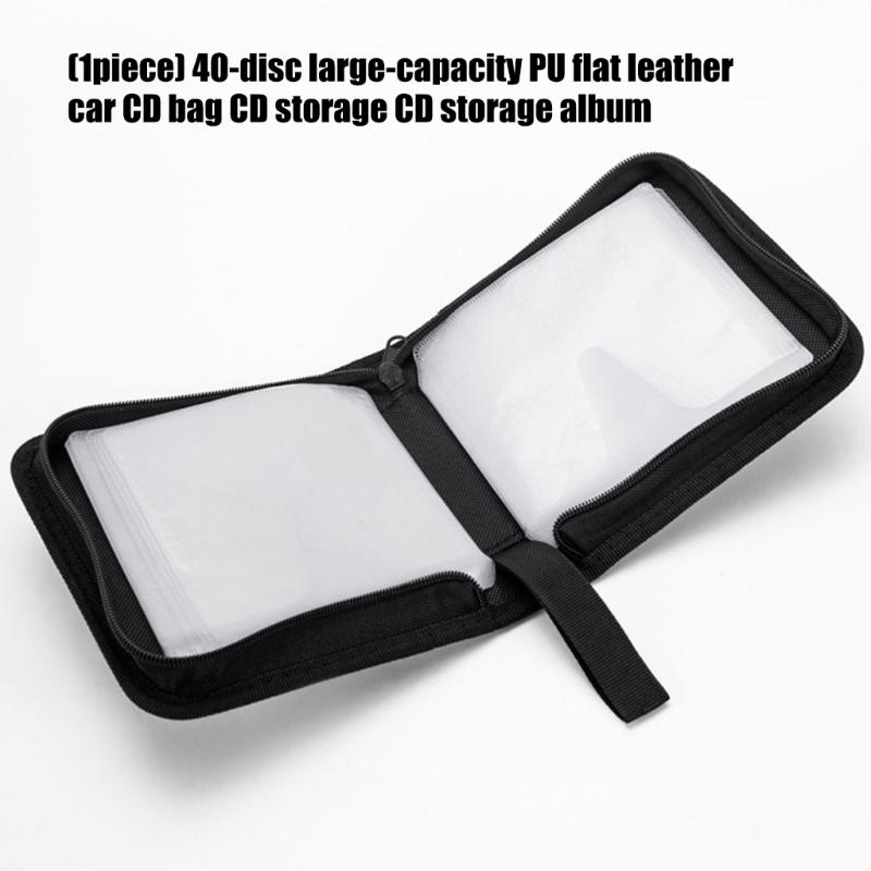 40 Disc Car CDs Holder Organizers PU Leather Storage Case For Music Enthusiasts Secure AntiScratch Design Travel Friendly