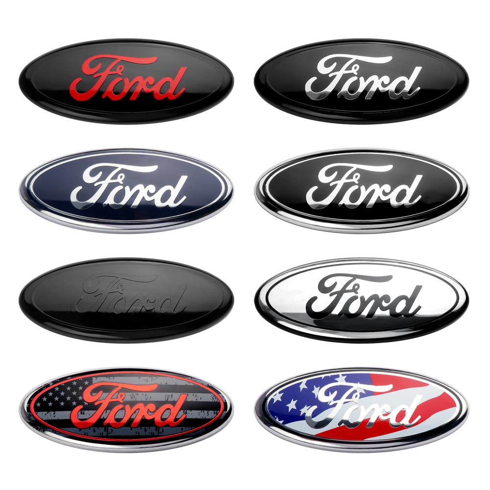 LKLE5 1Pc Car Styling Front Rear Badge Hood Bonnet Trunk Sticker Accessories For Ford Fiesta Mondeo Explorer Focus MK3 MK4 Escape Kuga