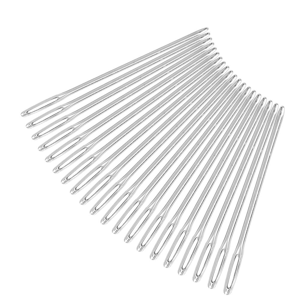 20 шт серебряные большие круглые вязальные иглы для вышивания, длина 52 мм