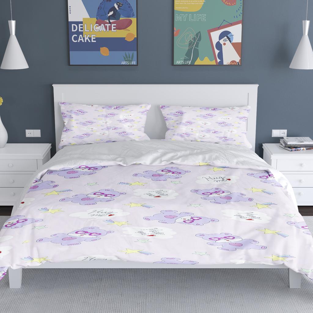Мультяшные девочки Аниме Набор пододеяльника Care Bears Каваий Набор пододеяльника и наволочек Детский постельный набор Декор Полный Размер Королевы