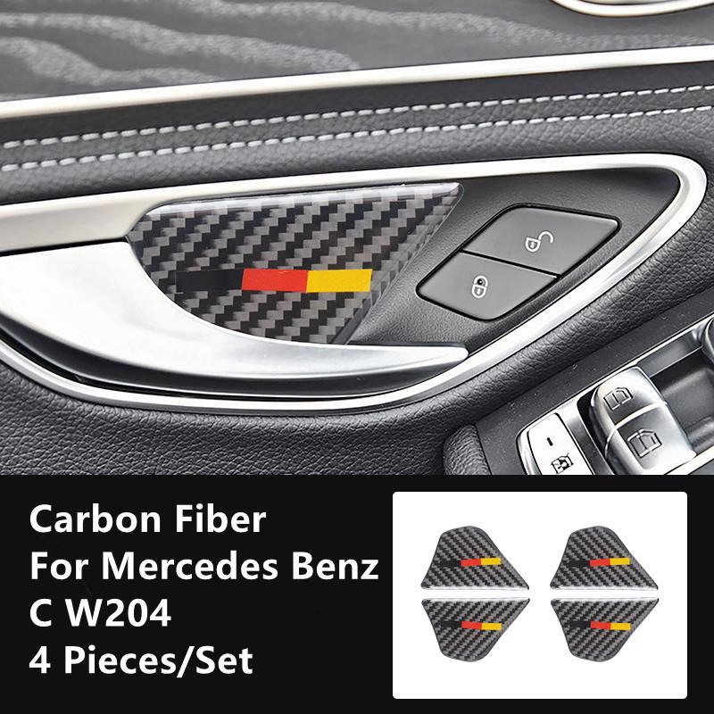 Углеродное волокно, модификация салона автомобиля, накладка, полоски, декоративные наклейки для Mercedes Benz C W204, внутренняя отделка автомобиля