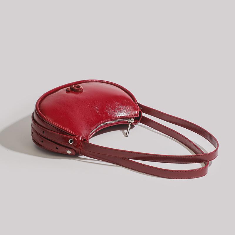 Французский роскошный дизайн одно плечо сумка подмышкой универсальная ручная сумка через плечо для женщин мода мягкий PU новая красная свадебная сумка