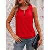 Ladies' Elegant Sleeveless Vest -Semi Transparent Round Neck Lightweight Top, Medium Stretch Casual, Sleeveless Butterfly Pattern, Non Transparent