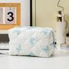 Large Capacity Cosmetic Organizer Bow Coin Purse New Quilted Makeup Bag  Women
