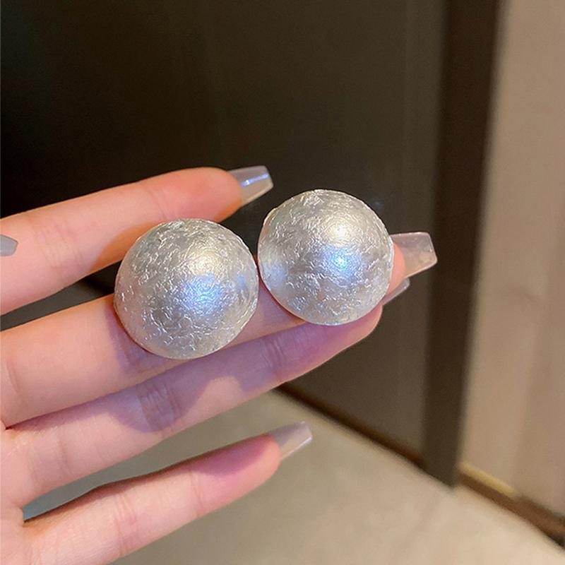 1 пара винтажных акриловых сережек-гвоздиков с неровным зерном и имитацией жемчуга для женщин и девочек, простые украшения для вечеринок и торжеств