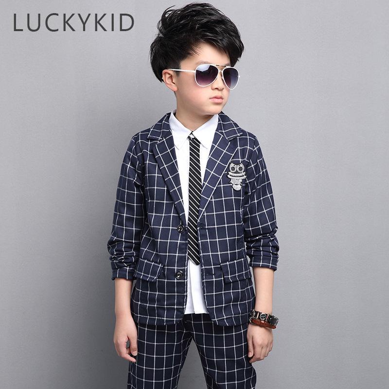 Костюм для мальчиков, детский костюм из двух предметов в британском стиле джентльмена, костюм для мальчика, куртка + брюки, детская одежда