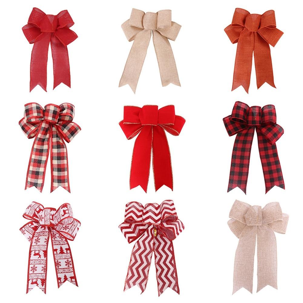 Christmas Tree Topper Bows Holiday Atmosphere Outdoor Decorations