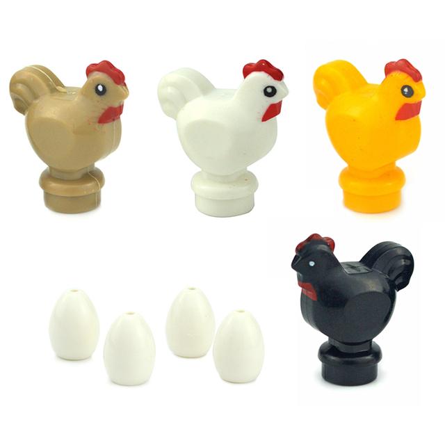 MOC Город Животные Строительные Блоки Фигурки Коза Овца Орел Сова Панда Попугай Чайка Пингвин Зоопарк Рам Аксессуары Кирпичики Игрушка Подарок