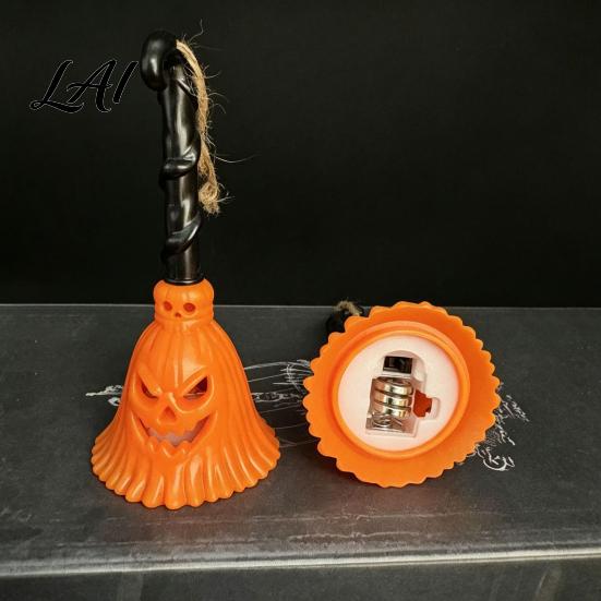 Broom Shape Light Halloween Pumpkin Light Hanging LED Witch Lamp Party Supplies Spooky Decorative for Holiday Decor